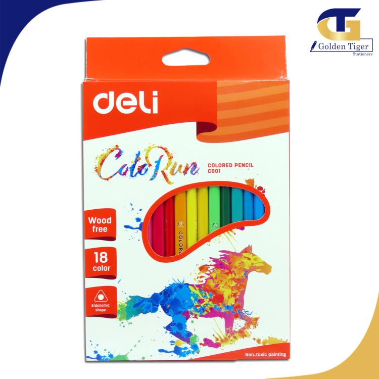 Deli Color Pencil 18colors (wood free)C00110