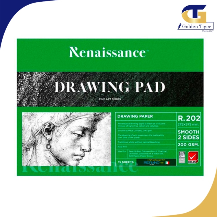 Renaissance Drawing Pad R202 (size 275x3755mm) 200g 15sheets
