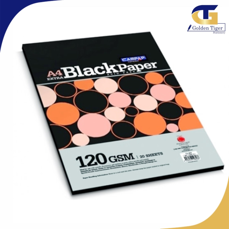 Campap Color Paper Black A4 (120g-20sheets) CA4846