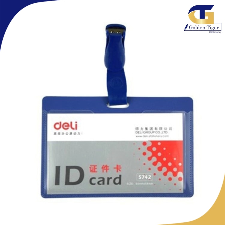 Deli ID Card + Clip Horizontal (Pcs 5742) ကတ်နှင့်ကလစ်တွဲ အလှဲ