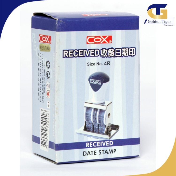 COX Date stamp + Received (Size No 4R)