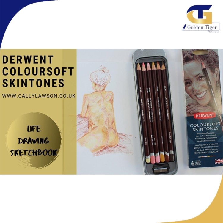 Derwent Color Pencil Coloursoft Skintones 6Color