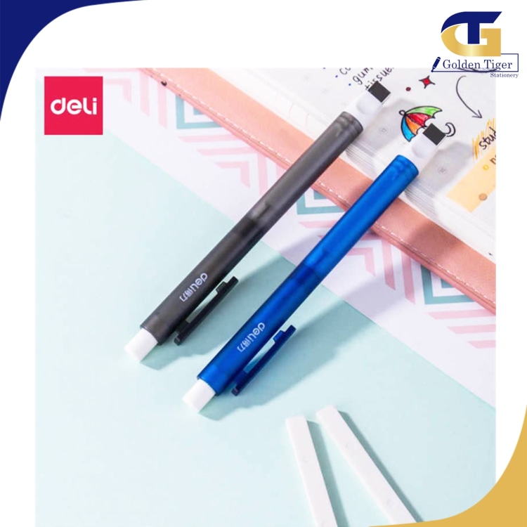 Deli Eraser Pen with Refill (01800 +01912 ) Golden Tiger Stationery Store