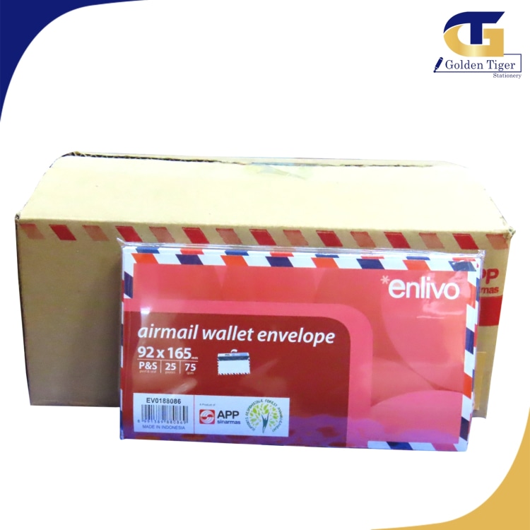 Enlivo Envelope Airmail Small With Glue 25Pcs (20pkt/Box)