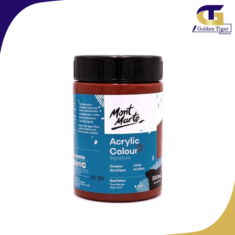 Mont Marte Acrylic Colour 300ml - Red Ochre