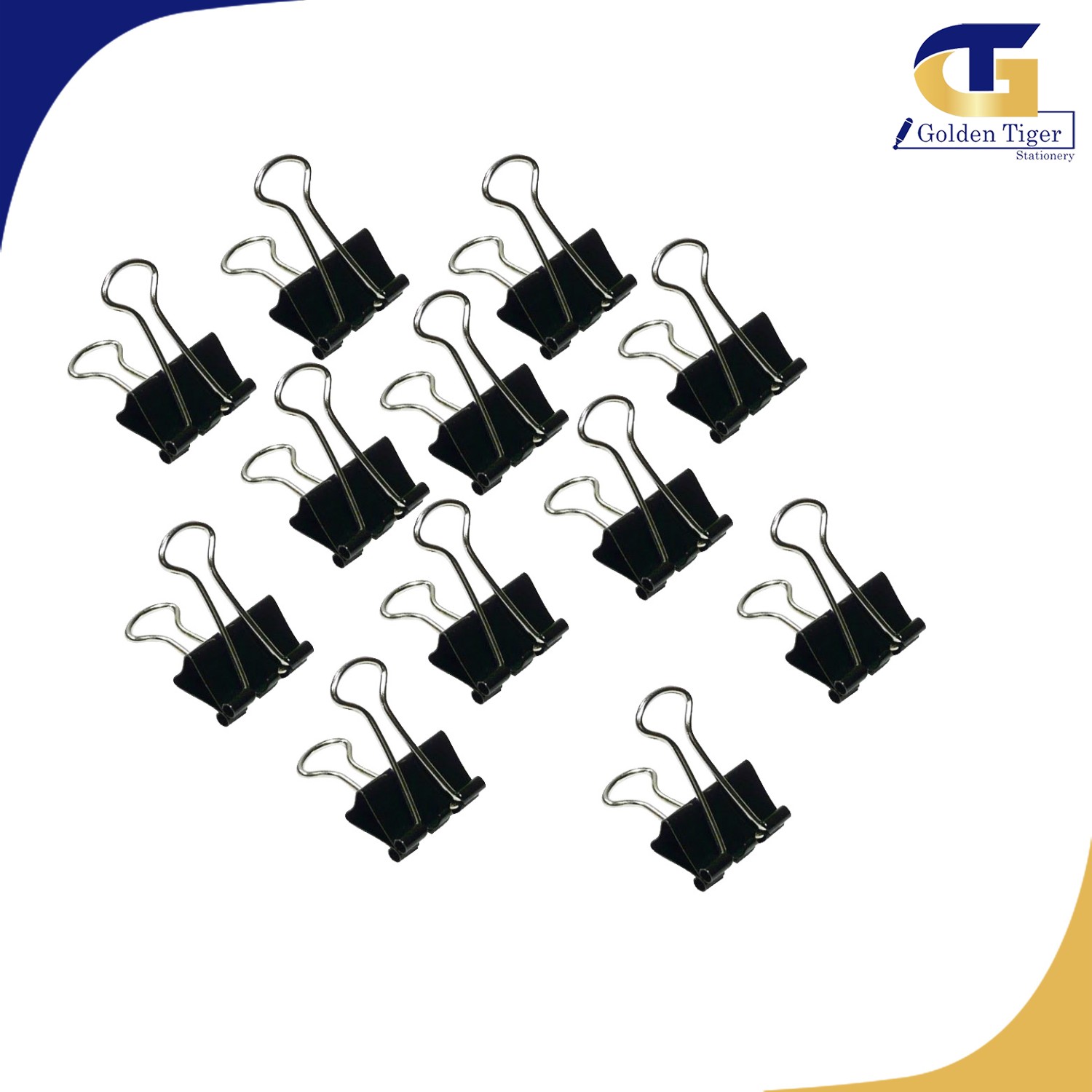 Binder Clip Black 19mm (20)pcs Golden Tiger Stationery Store