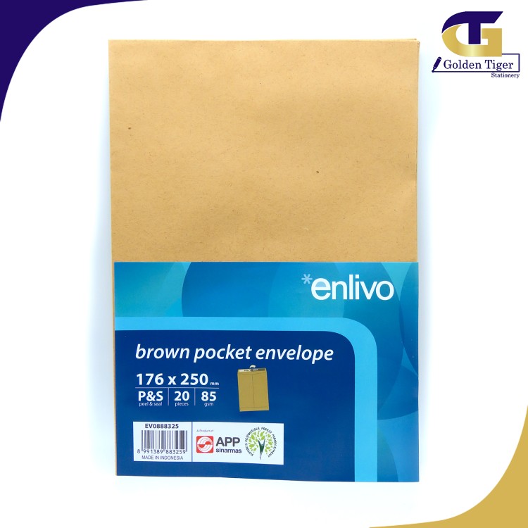 Enlivo envelope A5 Brown 0888325 ( 20 pcs )