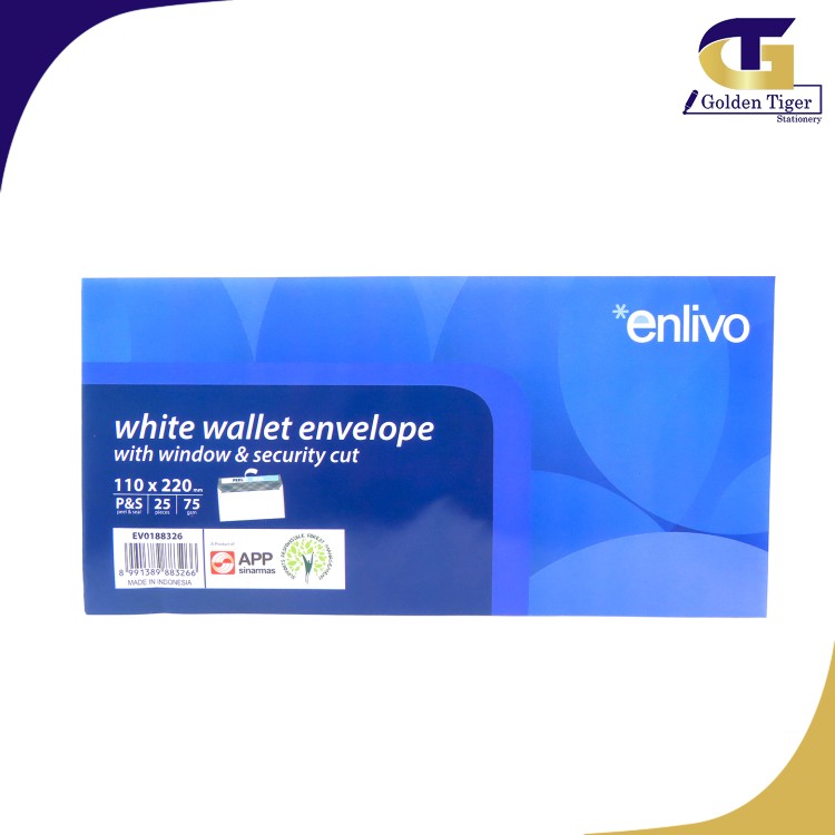 Enlivo  Envelope  window White with glue (25pcs)