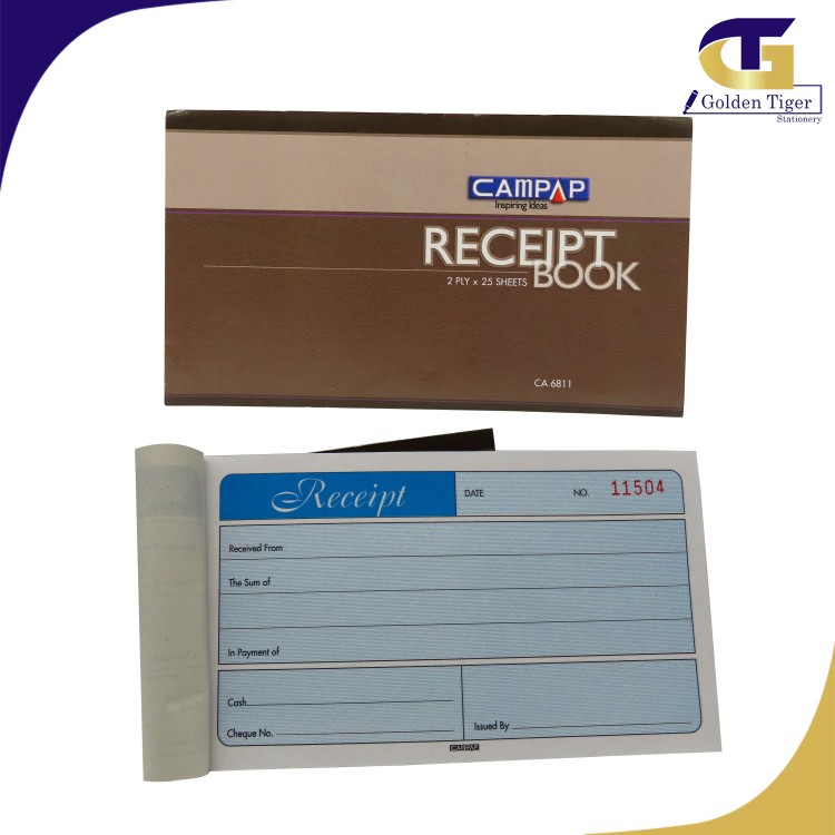 Campap Receipt Book 2ply×25sheets CA6811