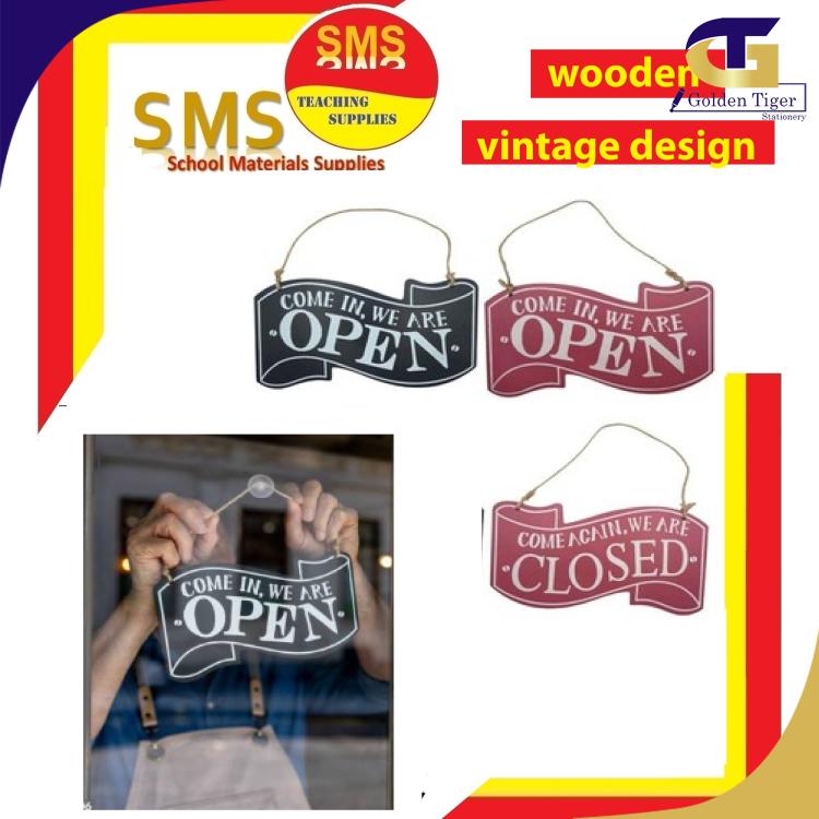 SMS Wooden Double sided Open-close Sign